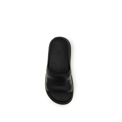 Moncler Black Rubber Flat Sandals