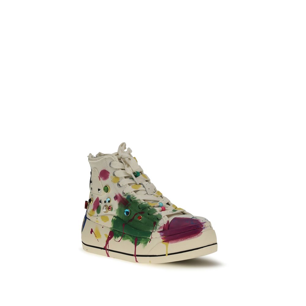 Baskets montantes multicolores en coton R13