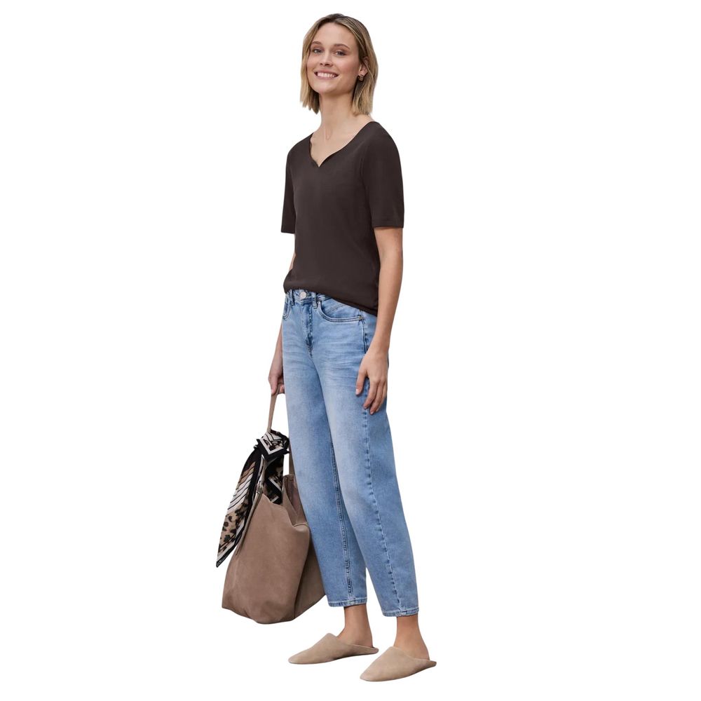 T-shirt à manches longues en coton marron Street One