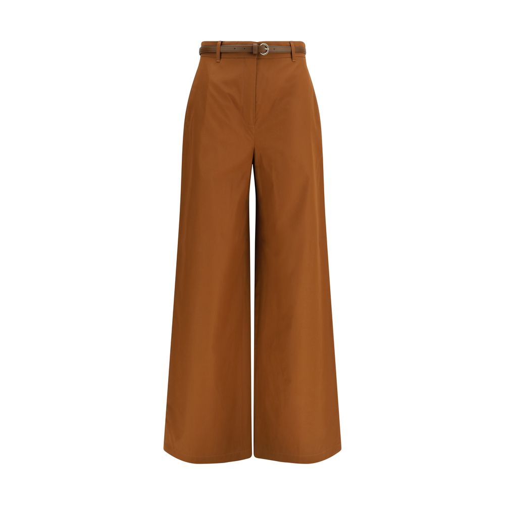 Max Mara Pantaloni Casual in Cotone Marrone