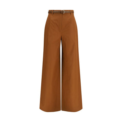 Max Mara Pantaloni Casual in Cotone Marrone