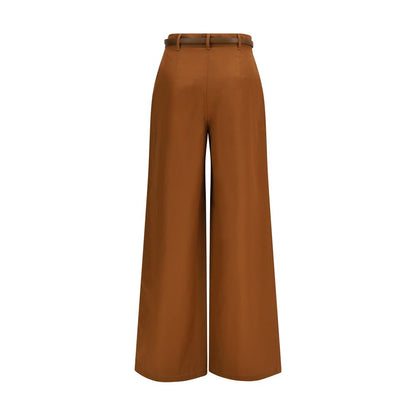 Max Mara Pantaloni Casual in Cotone Marrone