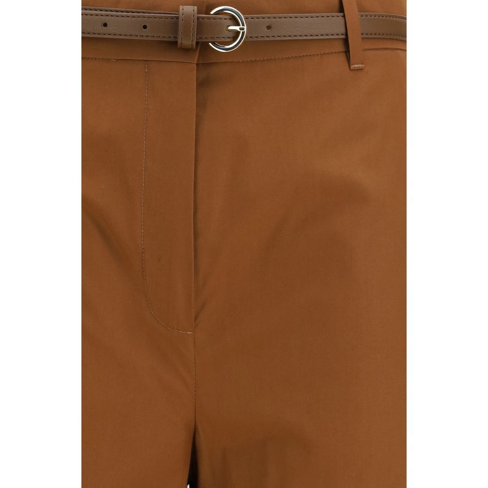 Max Mara Pantaloni Casual in Cotone Marrone