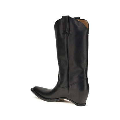 Maison Margiela Black Calf Leather Bos Taurus Ankle Boots