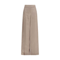 Pantalones casuales de seda beige de Max Mara