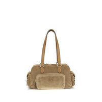 Borsa a tracolla Miu Miu in cotone beige