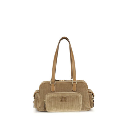 Borsa a tracolla Miu Miu in cotone beige