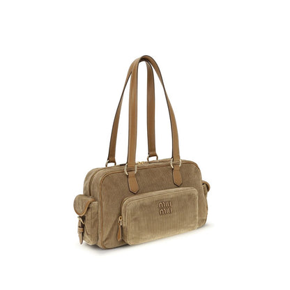 Borsa a tracolla Miu Miu in cotone beige