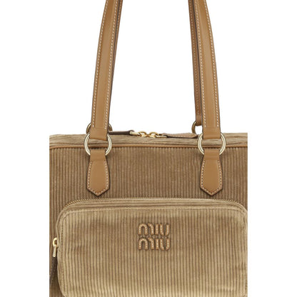 Borsa a tracolla Miu Miu in cotone beige
