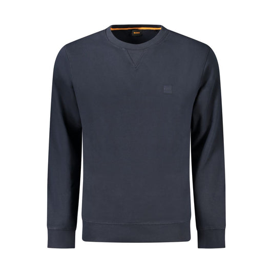 Felpa da uomo Hugo Boss blu in cotone