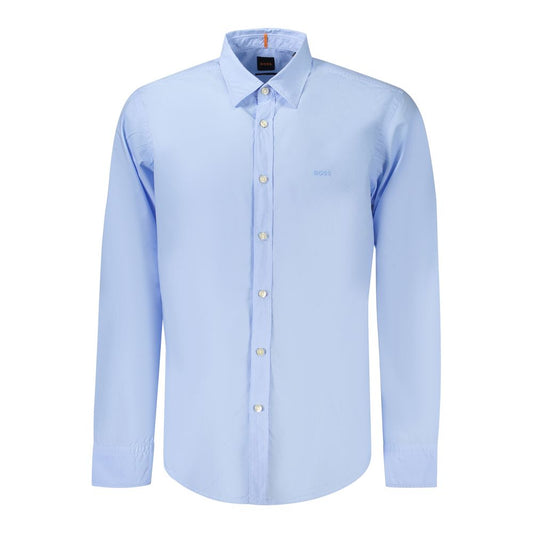 Camicia da uomo Hugo Boss Azzurro in cotone