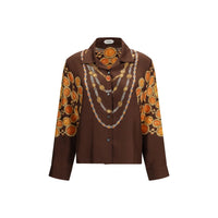 Versace Brown Fabric Pattern Shirt