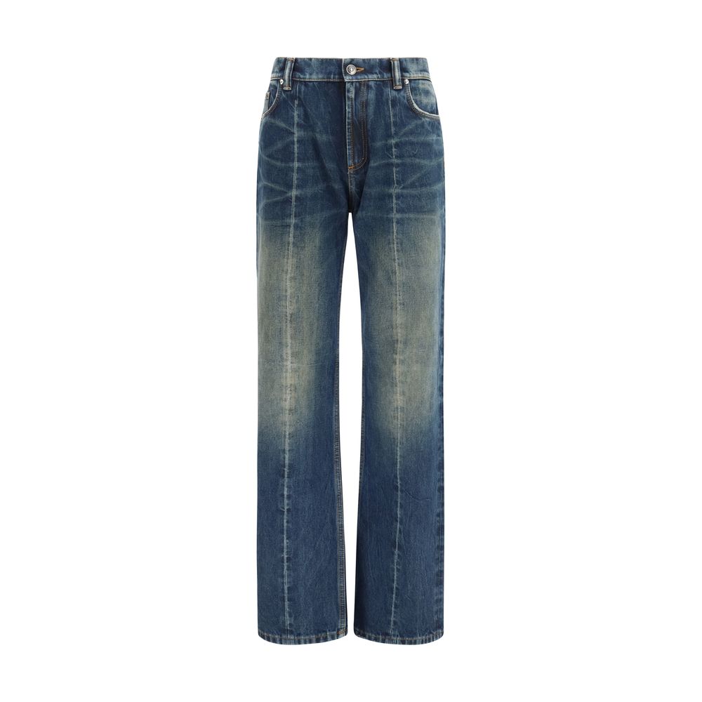 Jean droit en coton bleu Versace