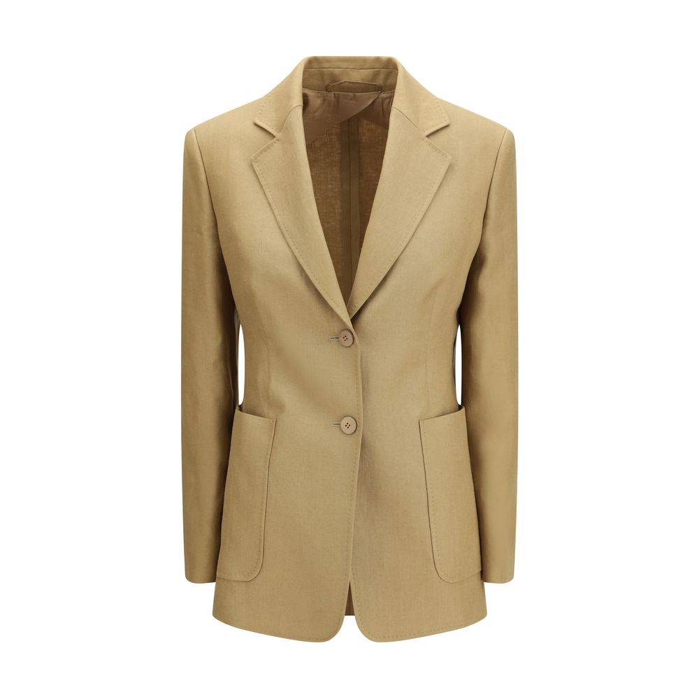 Max Mara Beigefarbene Leinenjacke