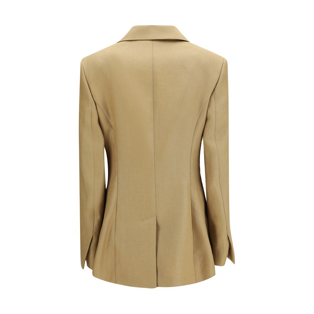 Max Mara Beigefarbene Leinenjacke