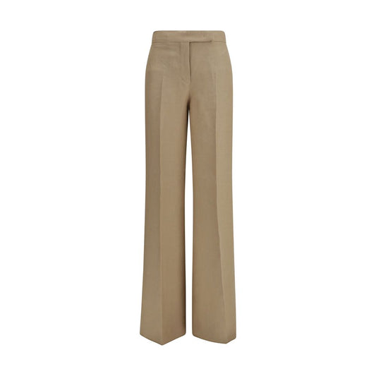 Max Mara Pantaloni Casual di Lino Beige