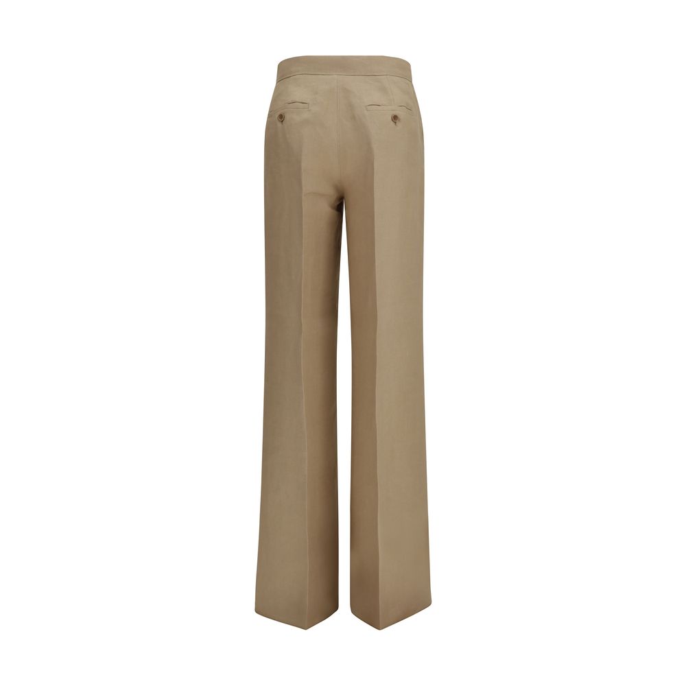 Max Mara Pantaloni Casual di Lino Beige