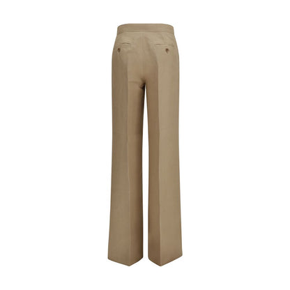 Max Mara Pantaloni Casual di Lino Beige