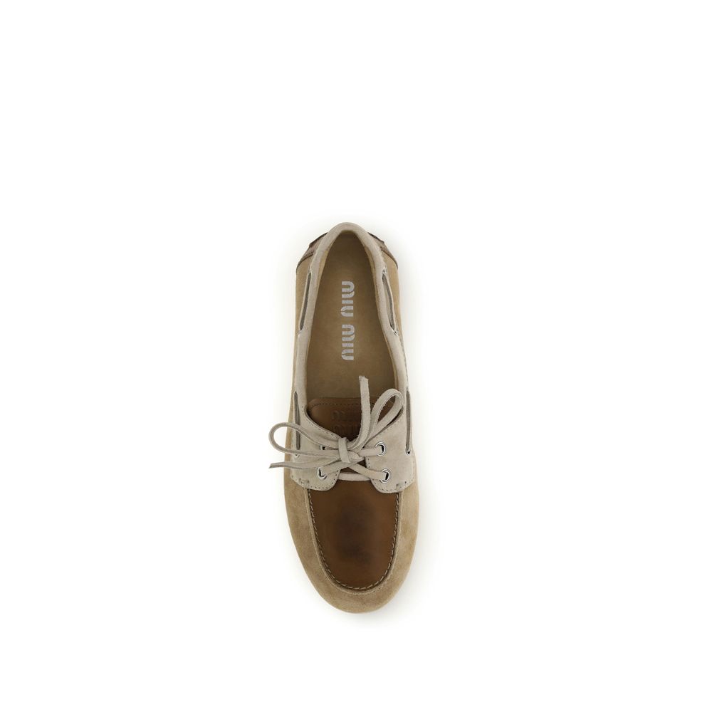 Miu Miu Multicolor Calf Leather Bos Taurus Slip-On Loafers