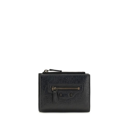 Portafoglio Balenciaga nero in agnello Ovis Aries Aries