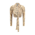 Blouse Ganni en polyester recyclé beige