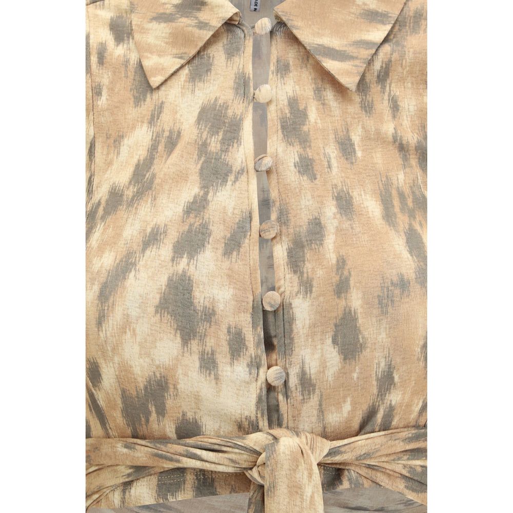 Blouse Ganni en polyester recyclé beige