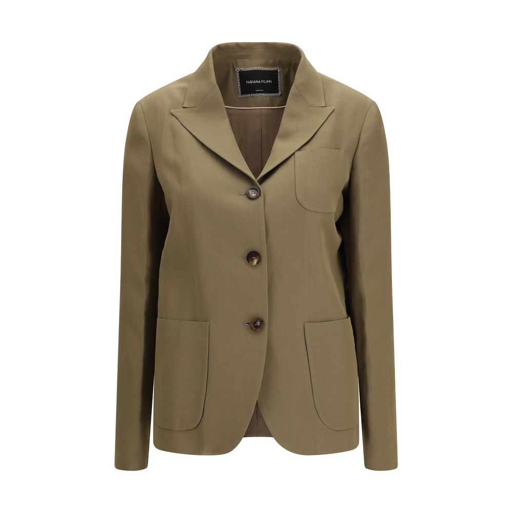 Blazer Fabiana Filippi marrone in viscosa