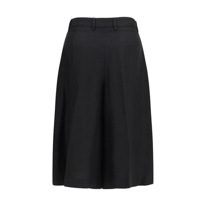 Lardini Black Viscose Bermuda Shorts