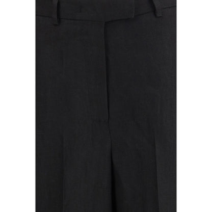 Lardini Black Viscose Bermuda Shorts