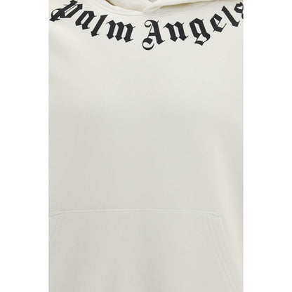 Palm Angels White Cotton Sweatshirt