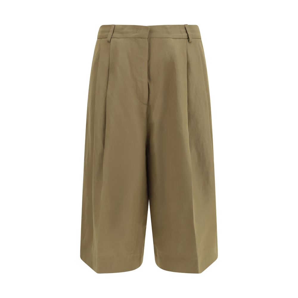 Pantaloni Corti in Viscosa Beige Fabiana Filippi