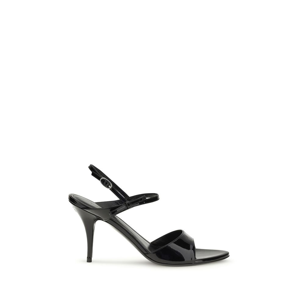 Sandales Balenciaga en cuir de veau noir Bos Taurus à talon aiguille