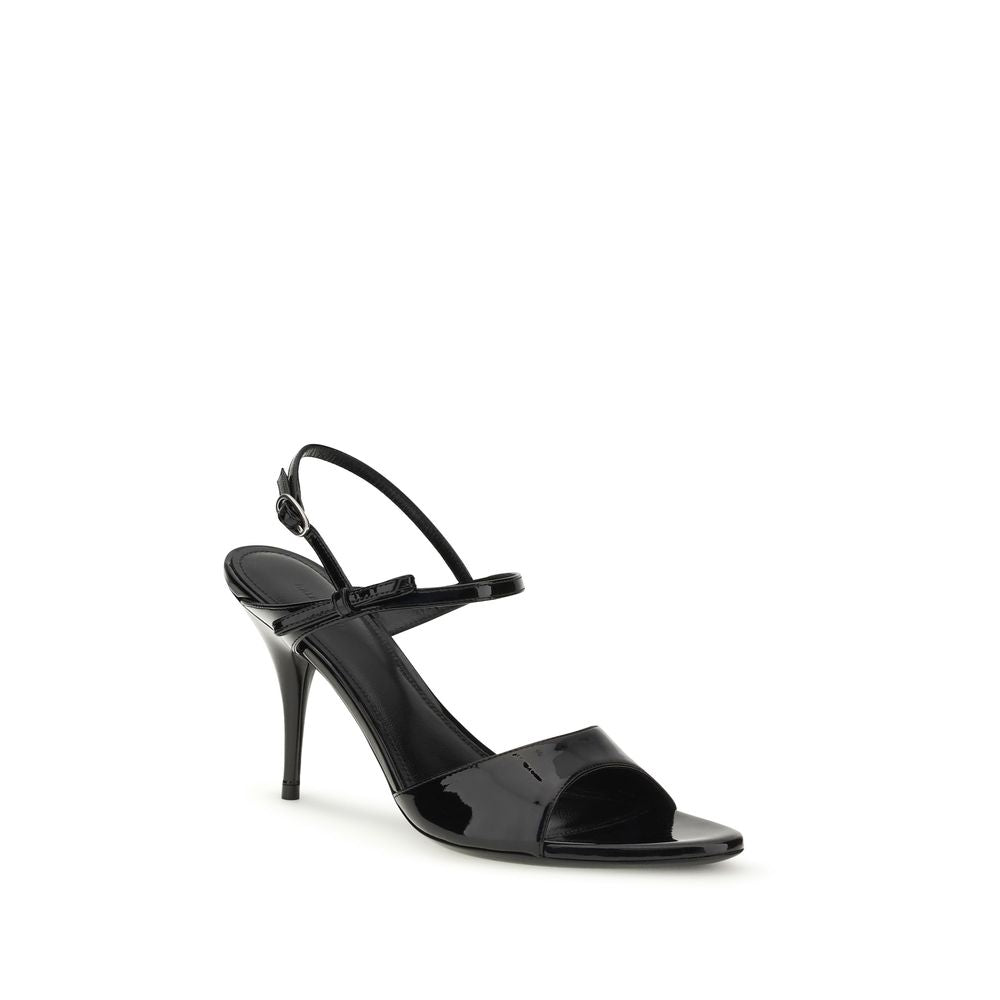 Sandales Balenciaga en cuir de veau noir Bos Taurus à talon aiguille