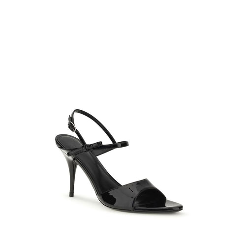 Sandali Balenciaga neri in pelle di vitello Bos Taurus con tacco a spillo