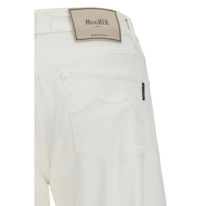 MooRER White Cotton Straight-Leg Jeans