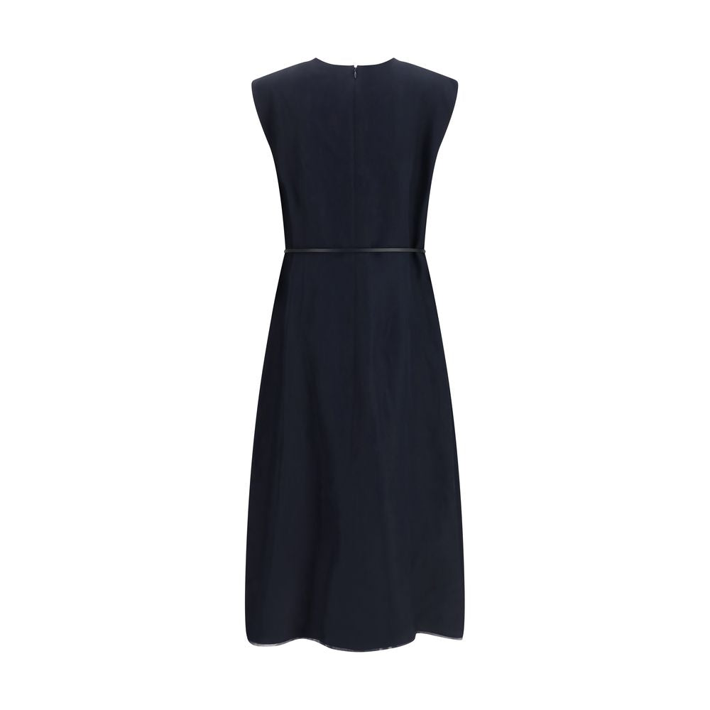 Robe longue en viscose bleue Fabiana Filippi
