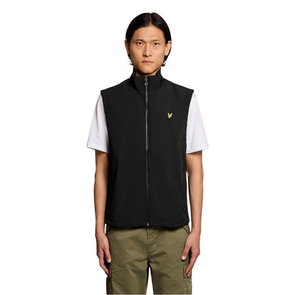 Lyle & Scott Black Polyester Sleeveless Jacket