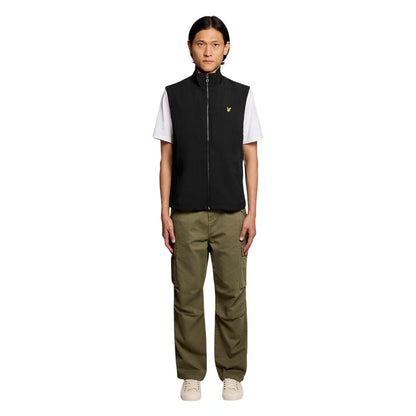 Lyle & Scott Black Polyester Sleeveless Jacket