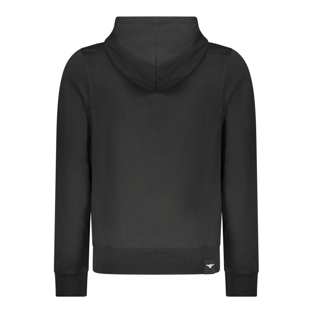 Sweat à capuche noir en coton pour homme Accademia Militare