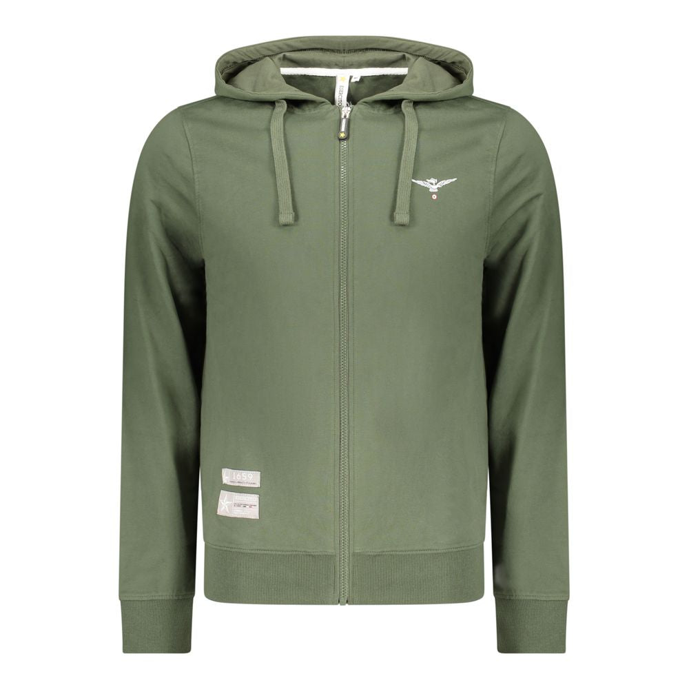 Accademia Militare Vert Coton Homme Sweat à Capuche