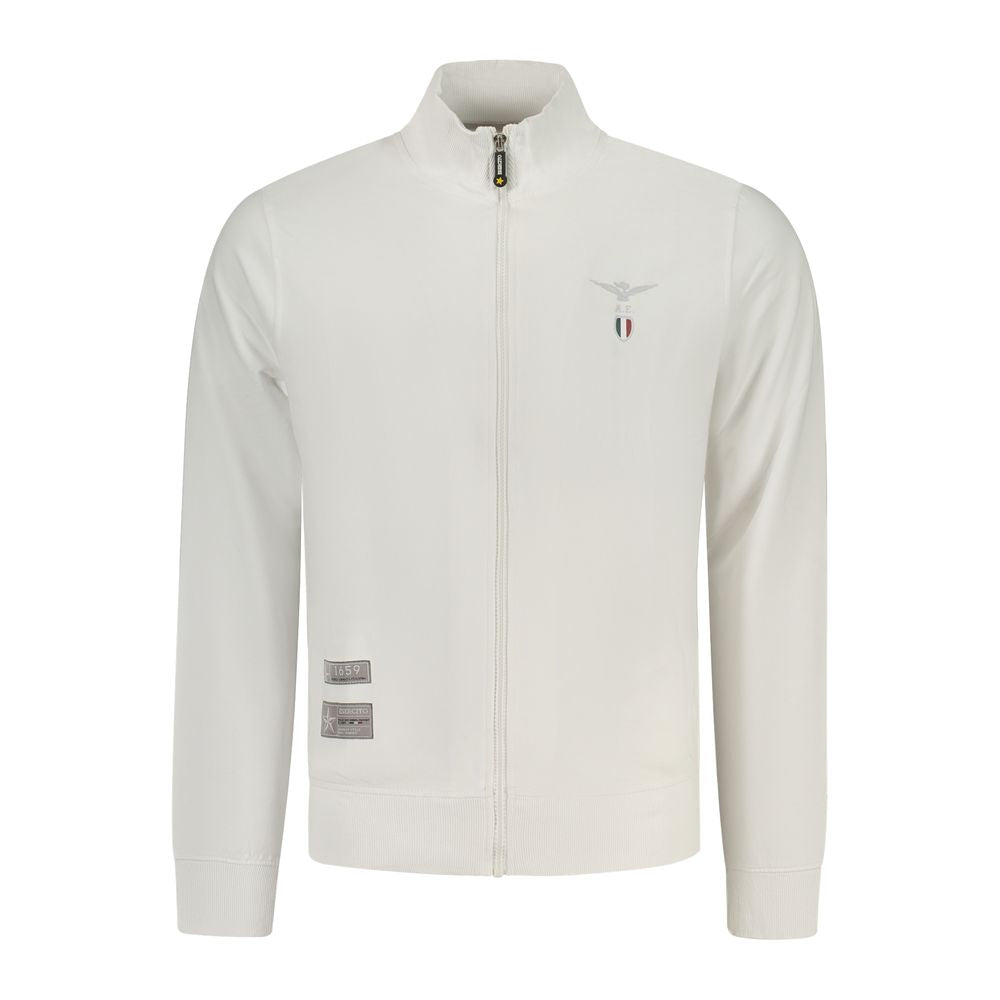 Felpa da uomo in cotone bianco con logo Accademia Militare