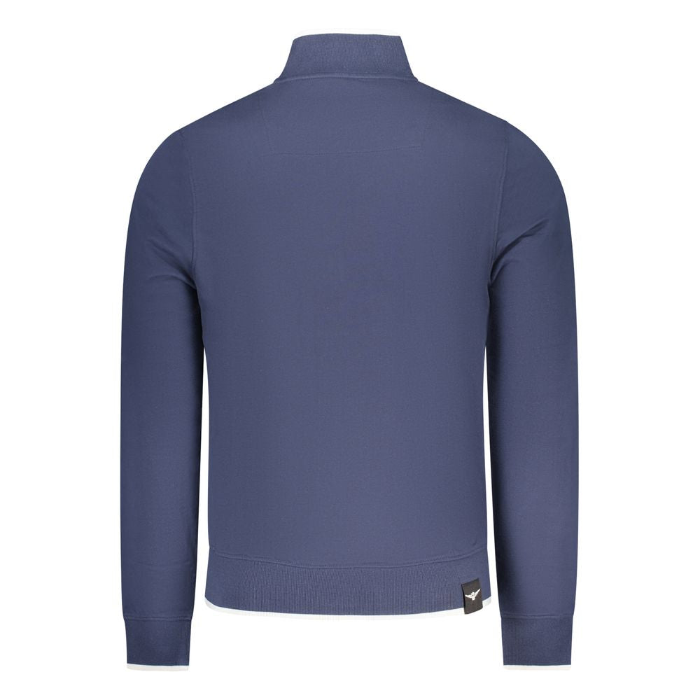 Felpa da uomo in cotone blu con stemma dell'Accademia Militare