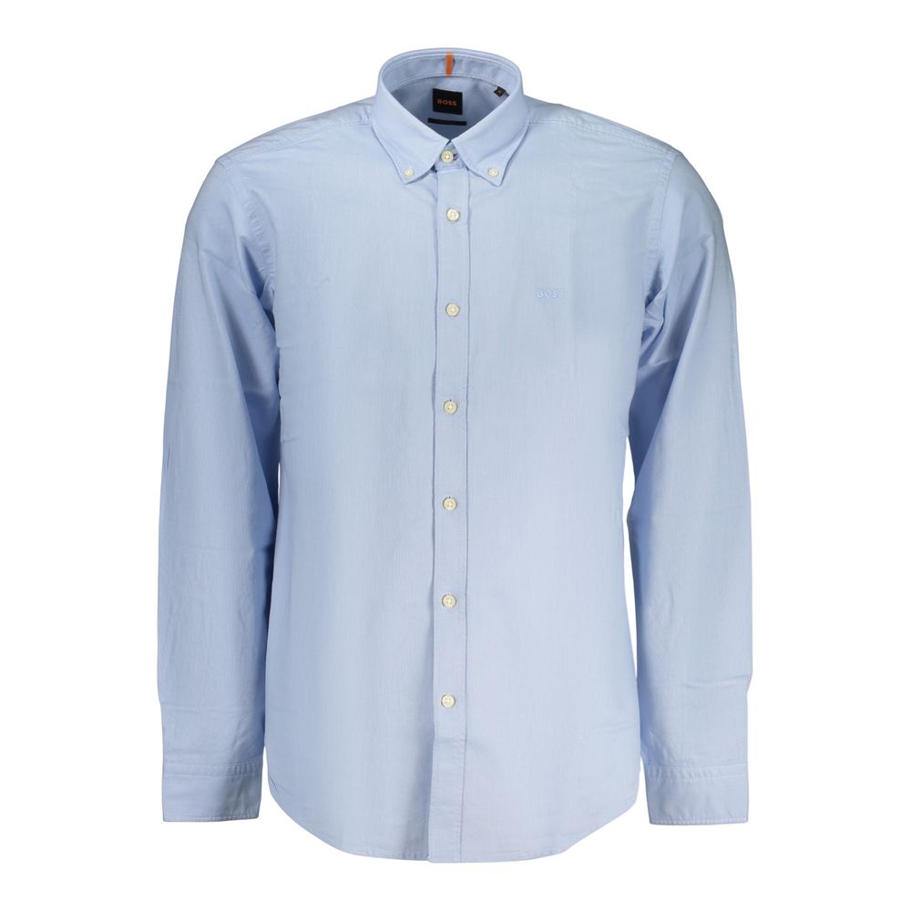 Chemise homme en coton Hugo Boss Azzurro