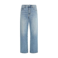 Gucci Blue Cotton Straight-Leg Jeans