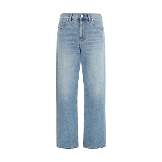 Jeans Gucci Blu in Cotone a Gamba Dritta