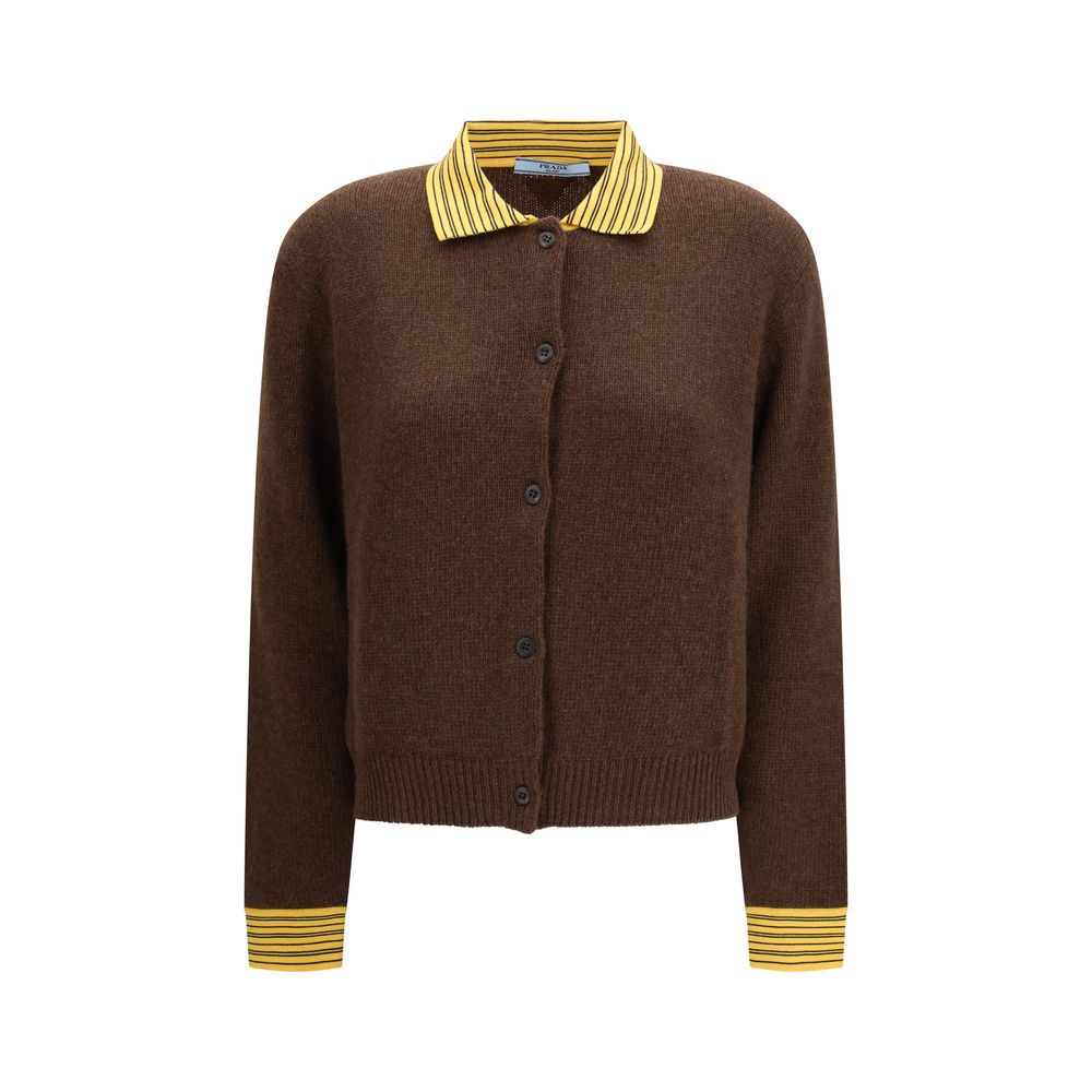 Cardigan en cachemire marron Prada