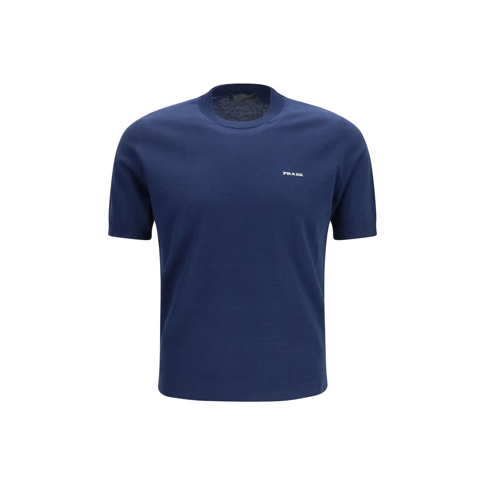 T-Shirt Prada Blu in Cotone
