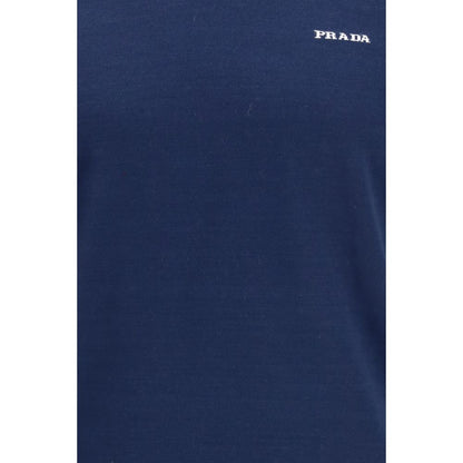 T-Shirt Prada Blu in Cotone