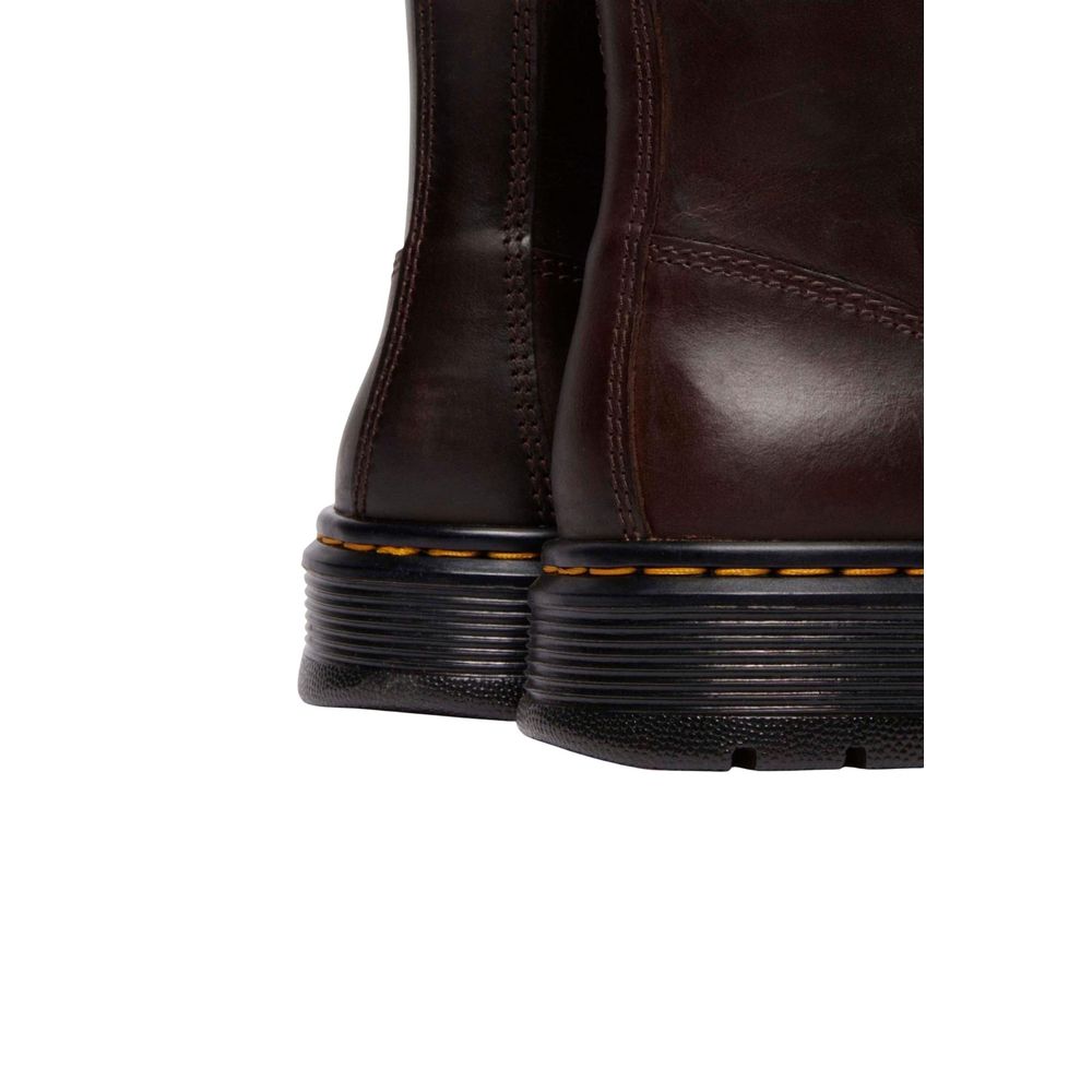 Baskets sportives en cuir marron Dr. Martens