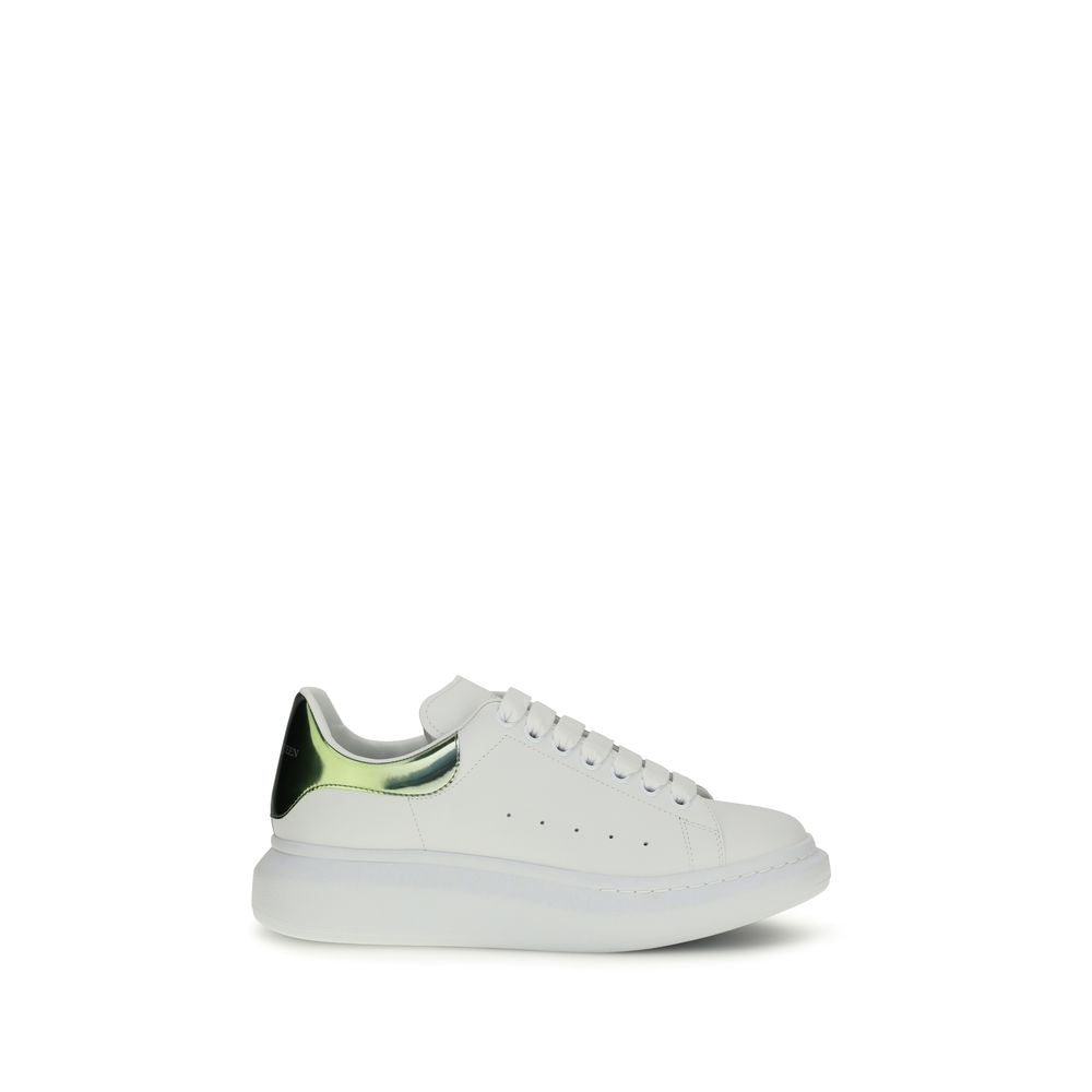 Baskets plateforme Alexander McQueen en cuir de veau blanc Bos Taurus